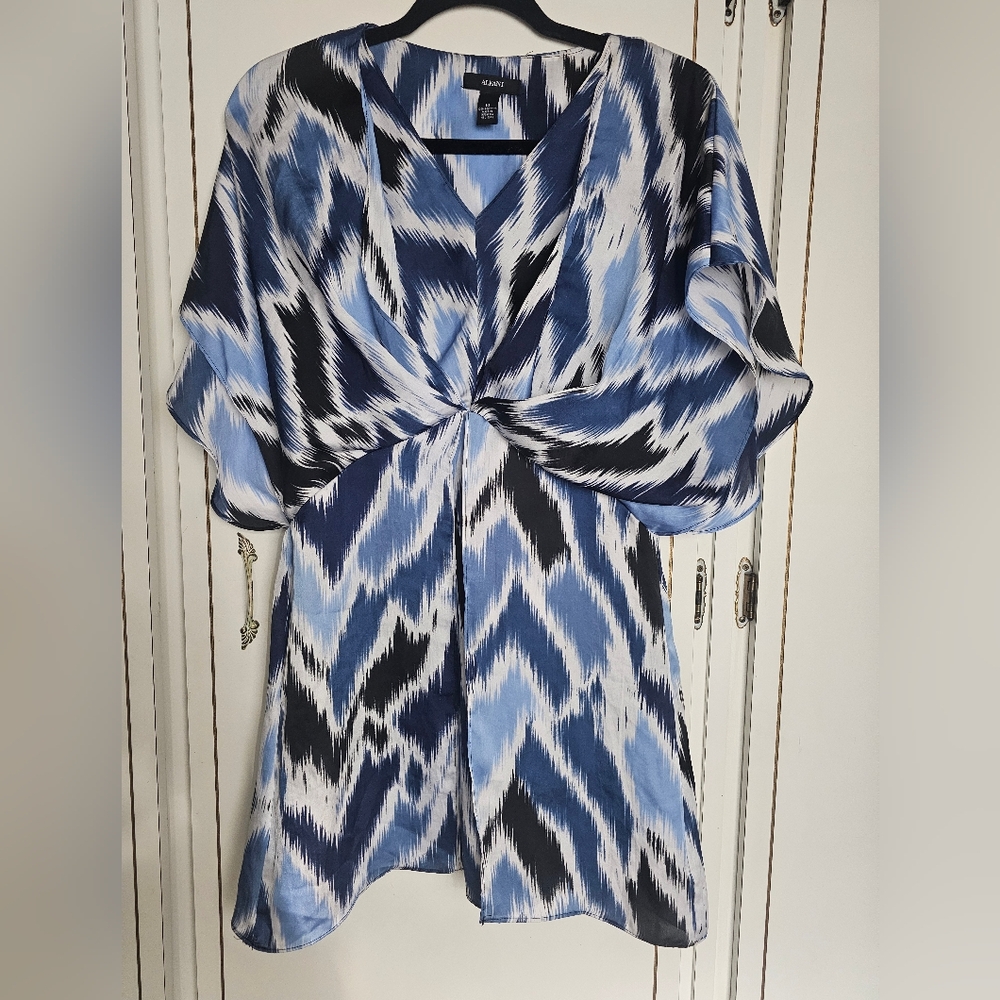 Alfani Navy and White Abstract Dress
